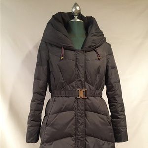 T. Tahari Women's Gray Down Puffer Coat